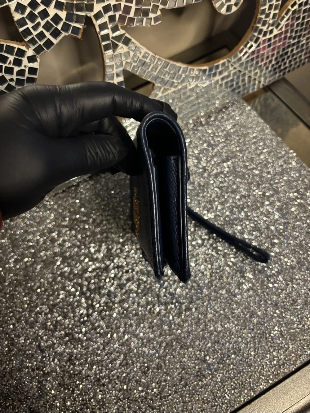 🌟Tory Burch Navy Leather Wristlet Wallet
